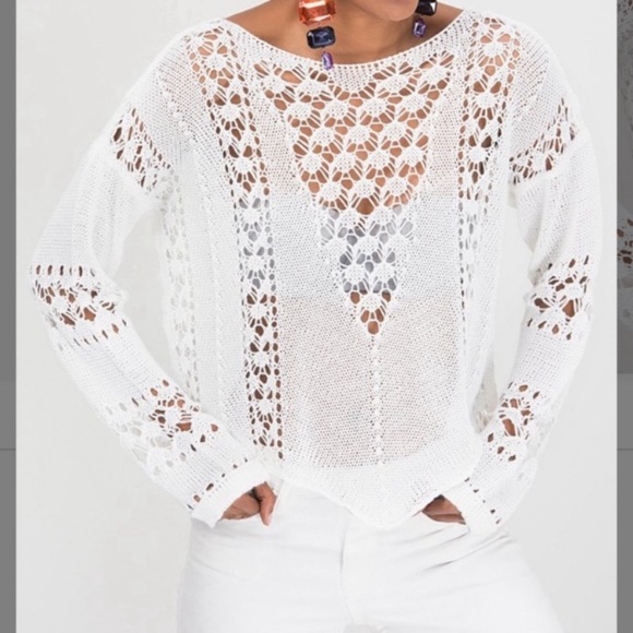 Misell Sweaters - Misell Lace-Knit Sweater